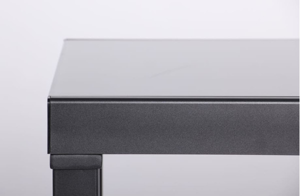 Розкладний обідній стіл AMF Пірей чорний/скло антрацит-13