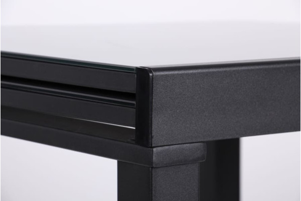 Розкладний обідній стіл AMF Пірей чорний/скло антрацит-14