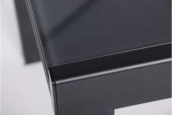 Розкладний обідній стіл AMF Пірей чорний/скло антрацит-15