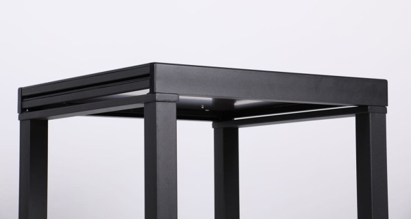 Розкладний обідній стіл AMF Пірей чорний/скло антрацит-17