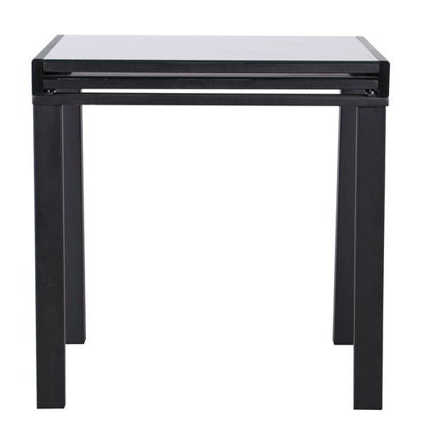 Розкладний обідній стіл AMF Пірей чорний/скло антрацит-2