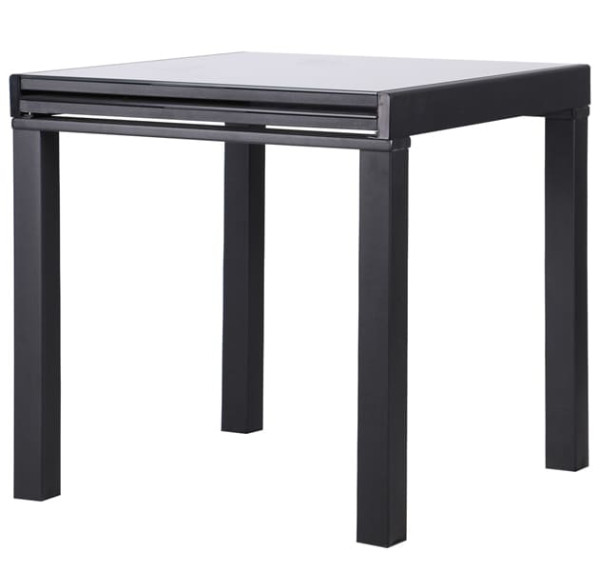 Розкладний обідній стіл AMF Пірей чорний/скло антрацит-3