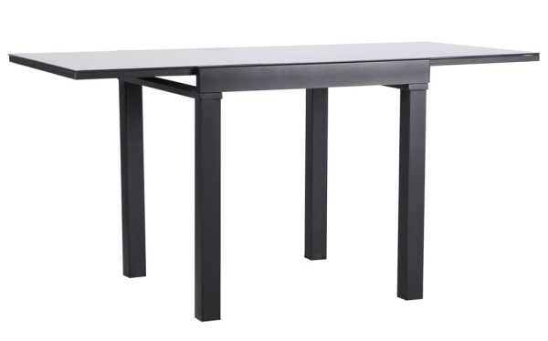 Розкладний обідній стіл AMF Пірей чорний/скло антрацит-5