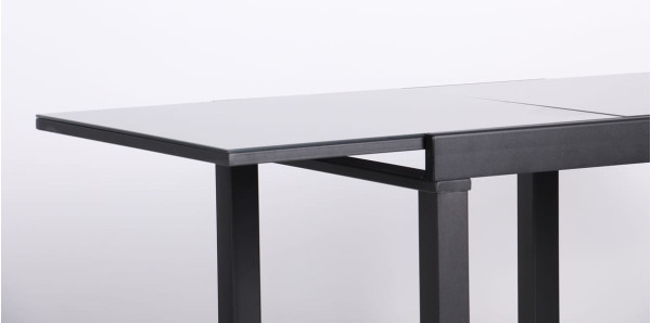 Розкладний обідній стіл AMF Пірей чорний/скло антрацит-7