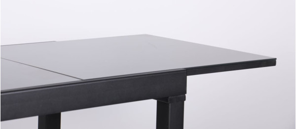 Розкладний обідній стіл AMF Пірей чорний/скло антрацит-8