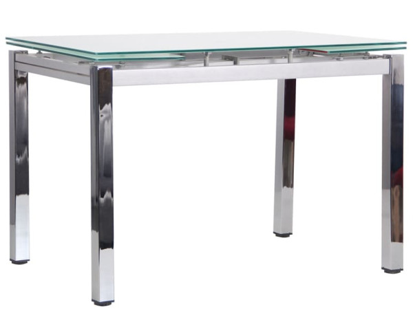 Розкладний обідній стіл AMF Сандро хром/Скло білий-1