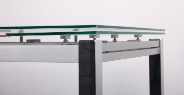 Розкладний обідній стіл AMF Сандро хром/Скло білий-10