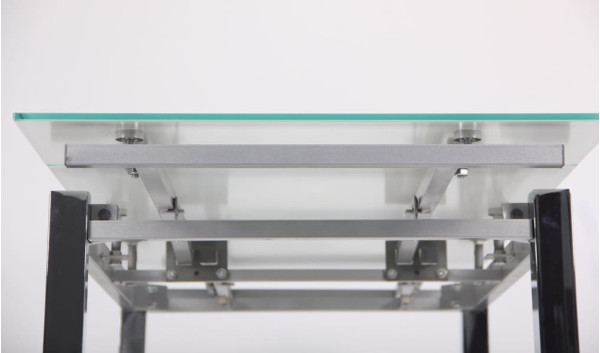 Розкладний обідній стіл AMF Сандро хром/Скло білий-12