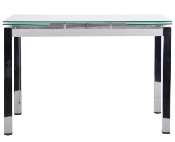 Розкладний обідній стіл AMF Сандро хром/Скло білий-2