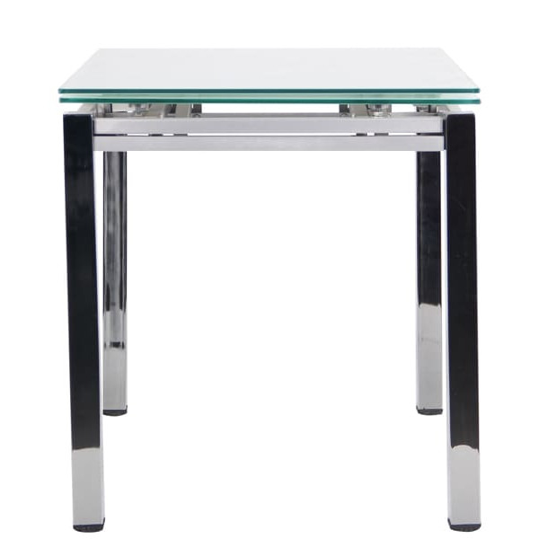 Розкладний обідній стіл AMF Сандро хром/Скло білий-3