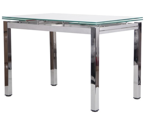 Розкладний обідній стіл AMF Сандро хром/Скло білий-4