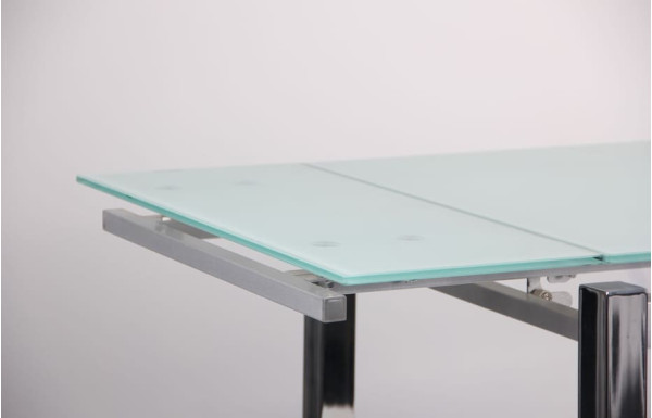 Розкладний обідній стіл AMF Сандро хром/Скло білий-5