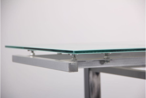 Розкладний обідній стіл AMF Сандро хром/Скло білий-6