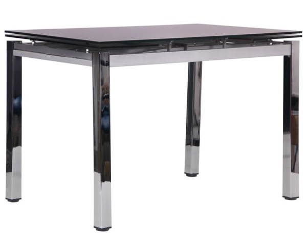 Раскладной обеденный стол AMF Сандро хром/Стекло черный-0