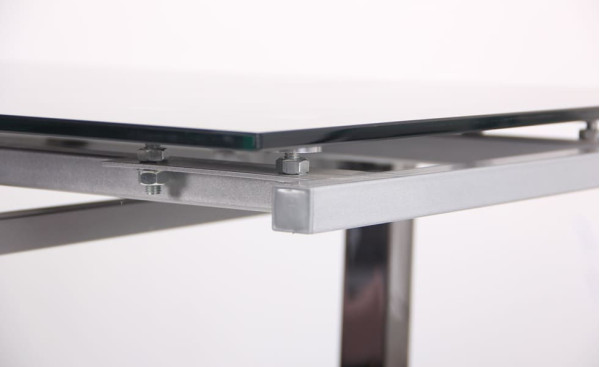 Раскладной обеденный стол AMF Сандро хром/Стекло черный-10