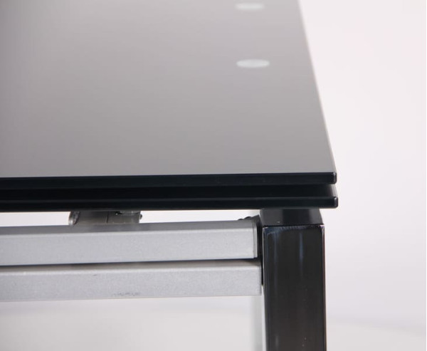 Раскладной обеденный стол AMF Сандро хром/Стекло черный-7