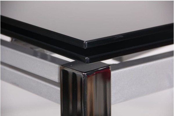 Раскладной обеденный стол AMF Сандро хром/Стекло черный-9