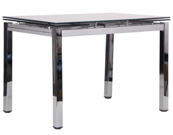Розкладний обідній стіл AMF Сандро хром/Скло сірий-0