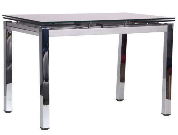 Розкладний обідній стіл AMF Сандро хром/Скло сірий-1