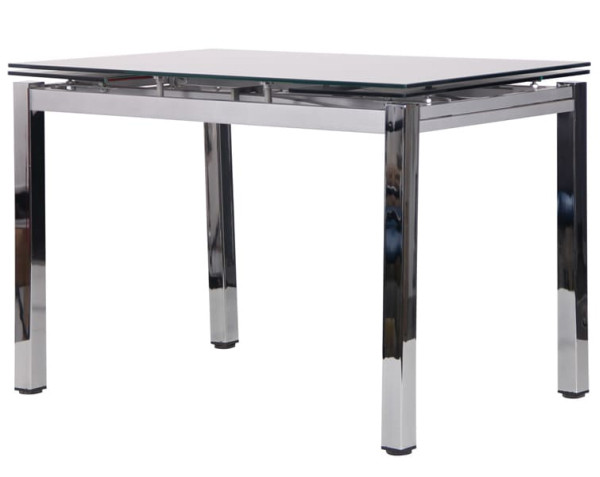 Розкладний обідній стіл AMF Сандро хром/Скло сірий-4