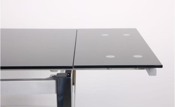 Розкладний обідній стіл AMF Сандро хром/Скло сірий-5