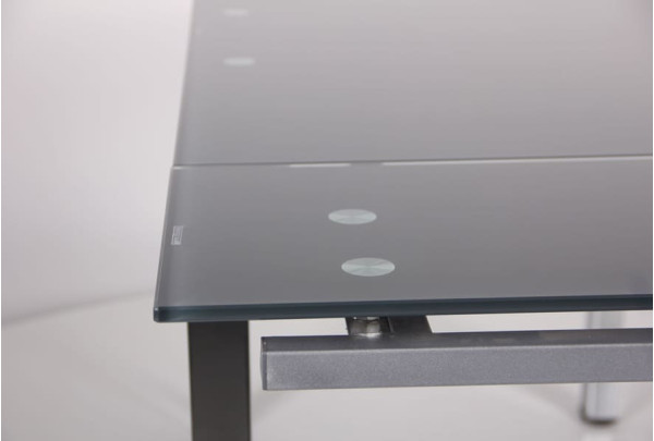 Розкладний обідній стіл AMF Сандро хром/Скло сірий-7