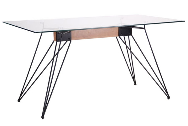 Обідній стіл AMF Каттані чорний/Скло прозоре-0