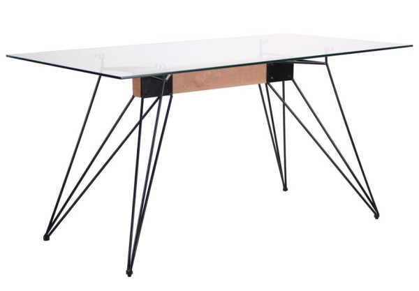 Обідній стіл AMF Каттані чорний/Скло прозоре-1