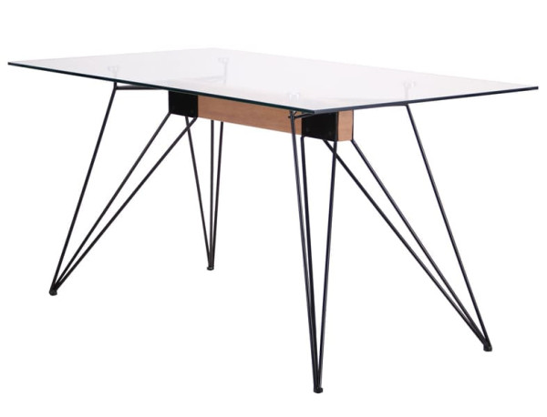 Обідній стіл AMF Каттані чорний/Скло прозоре-4