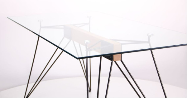 Обідній стіл AMF Каттані чорний/Скло прозоре-5