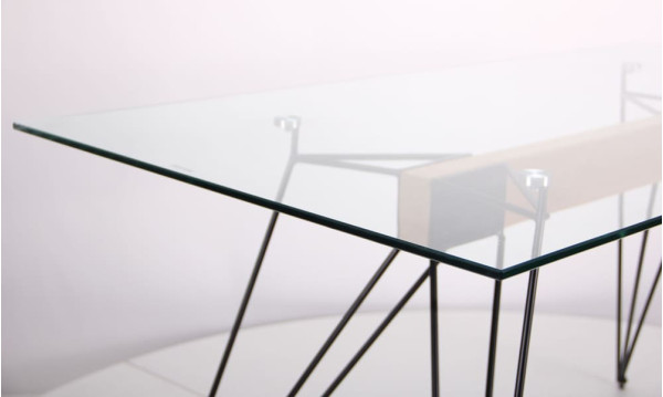 Обідній стіл AMF Каттані чорний/Скло прозоре-6