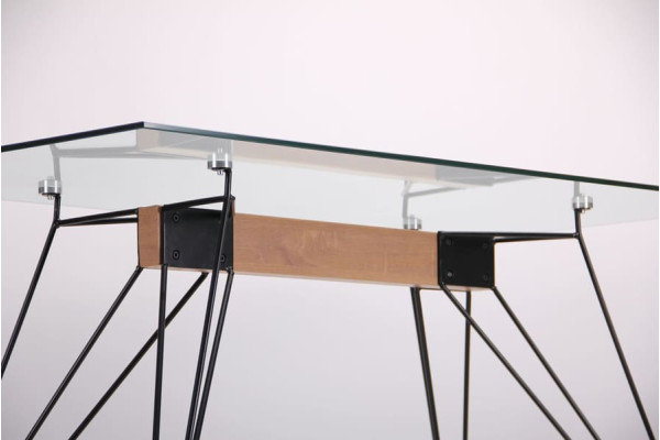 Обідній стіл AMF Каттані чорний/Скло прозоре-7