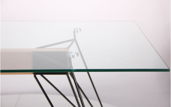 Обідній стіл AMF Каттані чорний/Скло прозоре-8