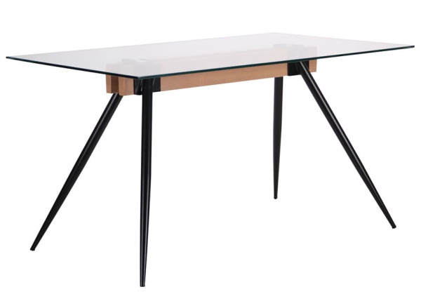 Обеденный стол AMF Корлеоне черный/Стекло прозрачное-1