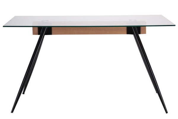 Обеденный стол AMF Корлеоне черный/Стекло прозрачное-2