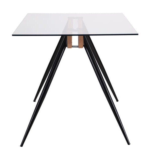 Обеденный стол AMF Корлеоне черный/Стекло прозрачное-3