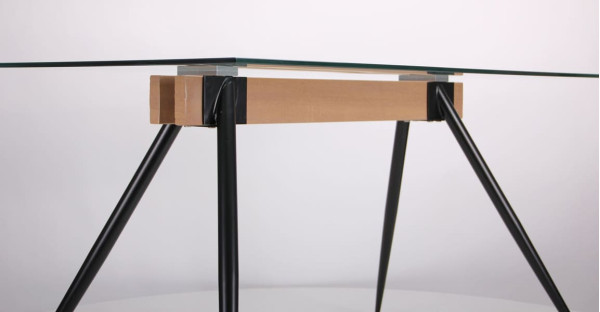 Обеденный стол AMF Корлеоне черный/Стекло прозрачное-7