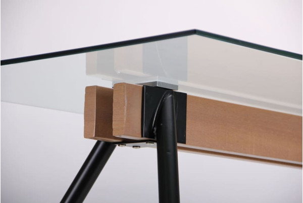 Обеденный стол AMF Корлеоне черный/Стекло прозрачное-8