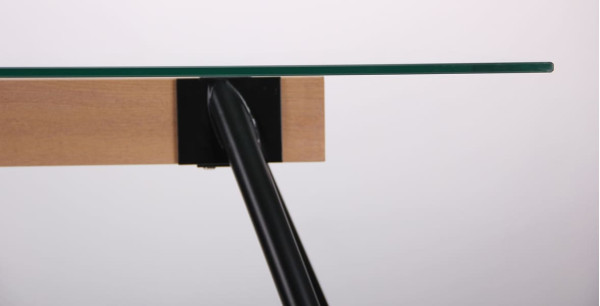 Обеденный стол AMF Корлеоне черный/Стекло прозрачное-9