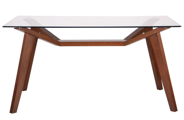 Обідній стіл AMF Мертон горіх світлий/Скло прозоре-2