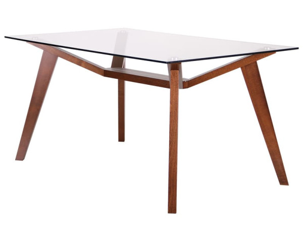 Обідній стіл AMF Мертон горіх світлий/Скло прозоре-4