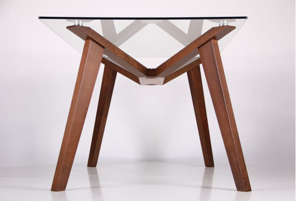 Обідній стіл AMF Мертон горіх світлий/Скло прозоре-5