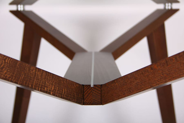 Обідній стіл AMF Мертон горіх світлий/Скло прозоре-6