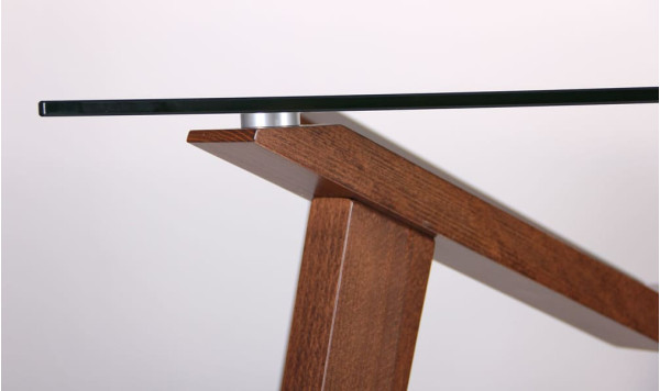 Обідній стіл AMF Мертон горіх світлий/Скло прозоре-7