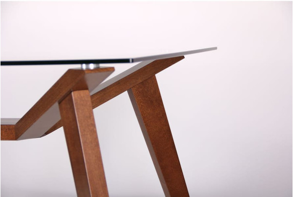 Обідній стіл AMF Мертон горіх світлий/Скло прозоре-8