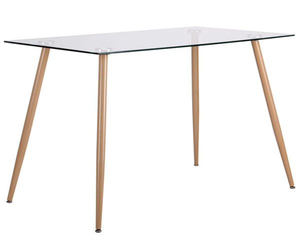 Обідній стіл AMF Умберто Бук/Скло прозоре-0