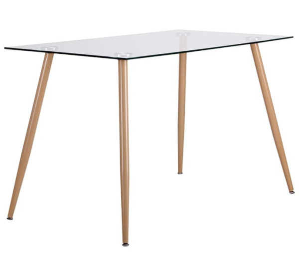 Обідній стіл AMF Умберто Бук/Скло прозоре-1
