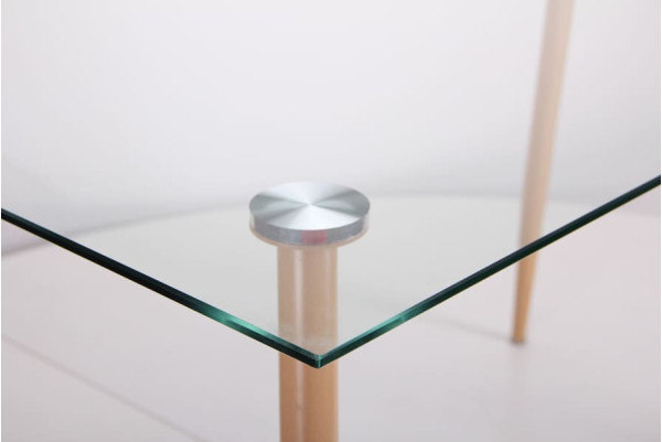 Обідній стіл AMF Умберто Бук/Скло прозоре-6