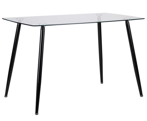 Обідній стіл AMF Умберто Чорний/Скло прозоре-0