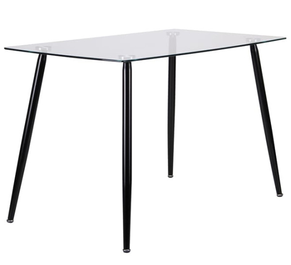 Обідній стіл AMF Умберто Чорний/Скло прозоре-1